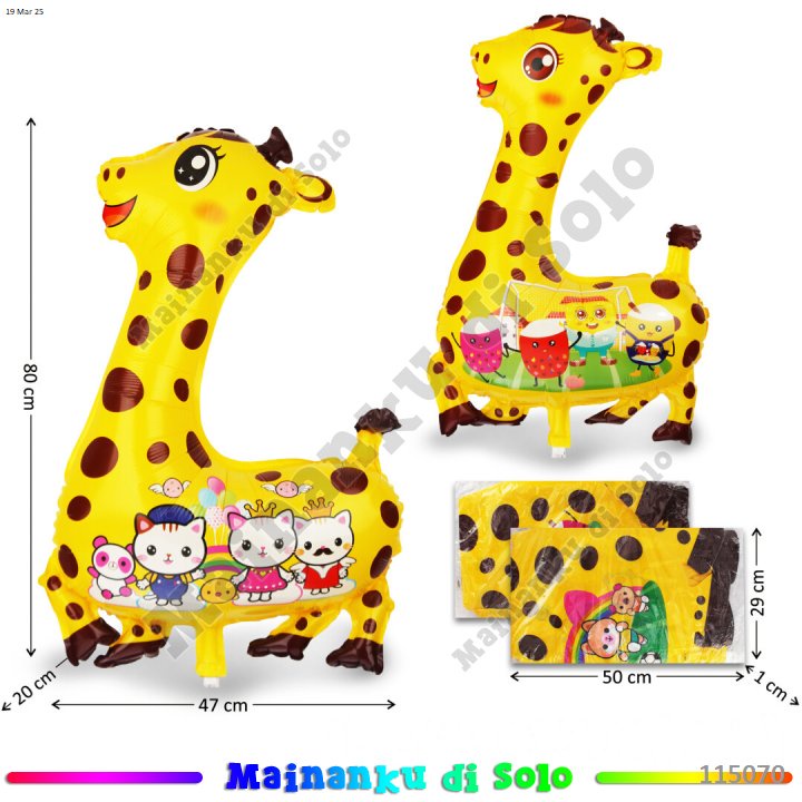 [Mainanku] Balon Gas Jerapah 50 Pcs Pack Plastik