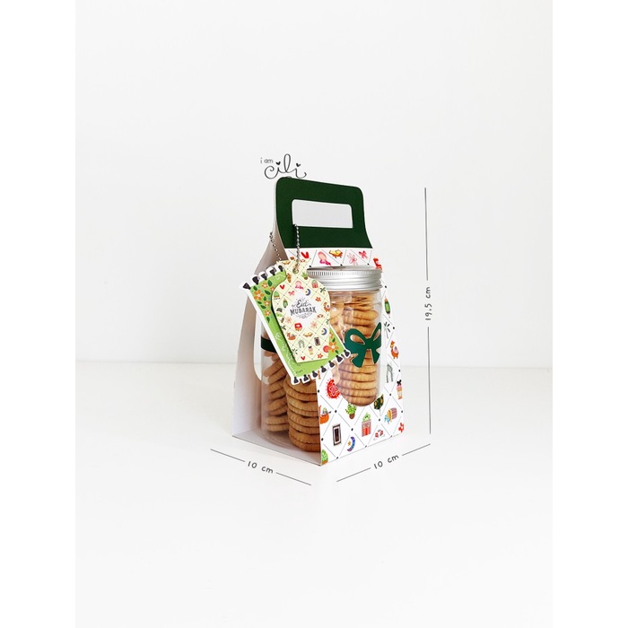 (BOX JAR 800 ml LEBARAN ) kotak kue kering toples tabung 800ml(isi 10)