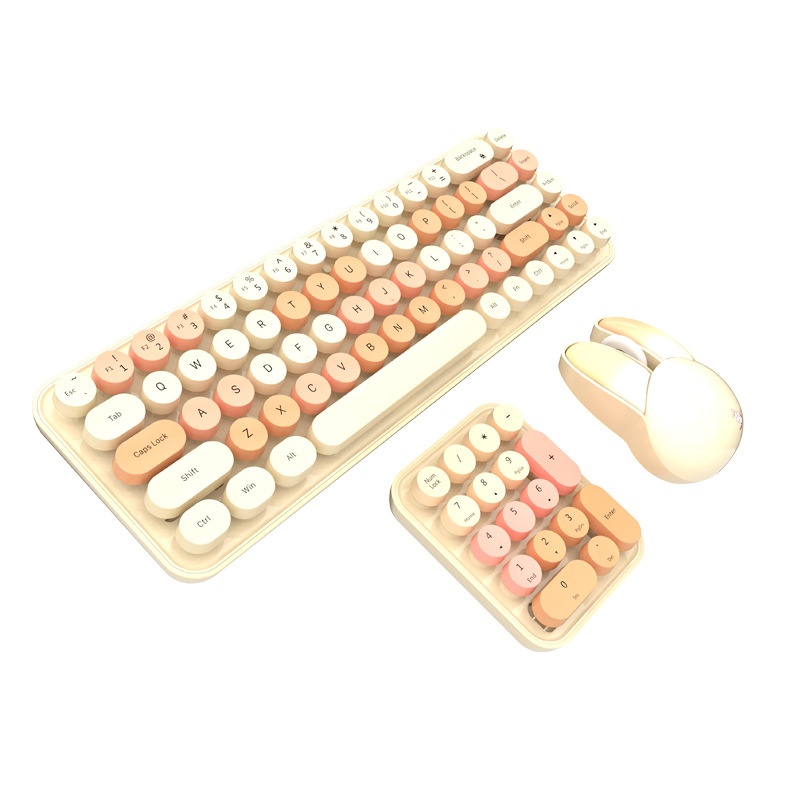 ARTA Wireless Keyboard Numeric Keypad And Mouse 2.4g Keyboard And Mouse Kit Colorful Design Cute Ret