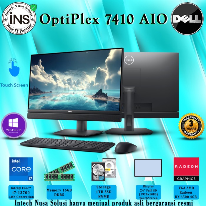 Pc Dell Optiplex 7410 Aio Touch I7-13700 16Gb 1Tb Ssd Amd Rx 6500 4Gb