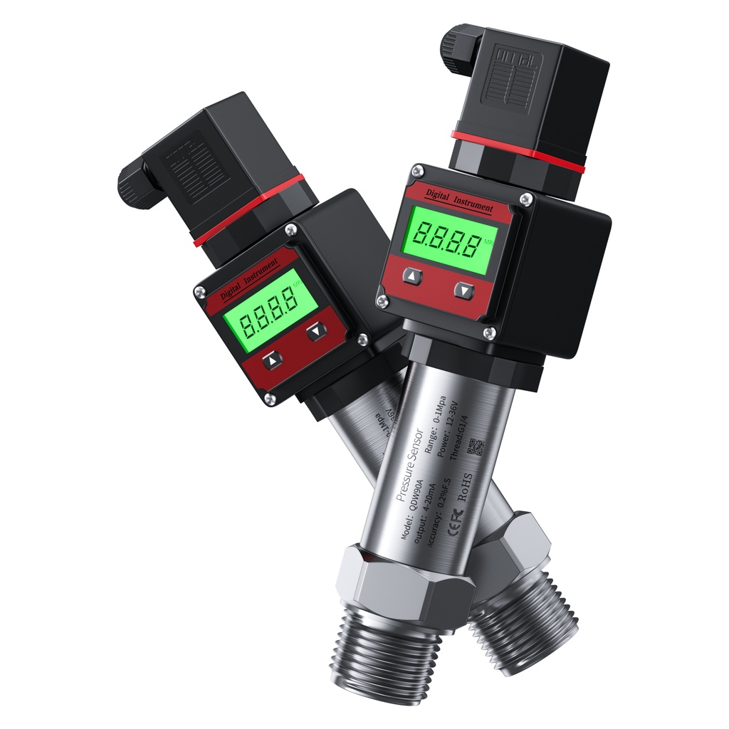 CAGA LCD Digital Pressure Transmitter 4-20mA 0-10V RS485 Pressure Transducer Sensor 0-60Mpa 304SS Pr