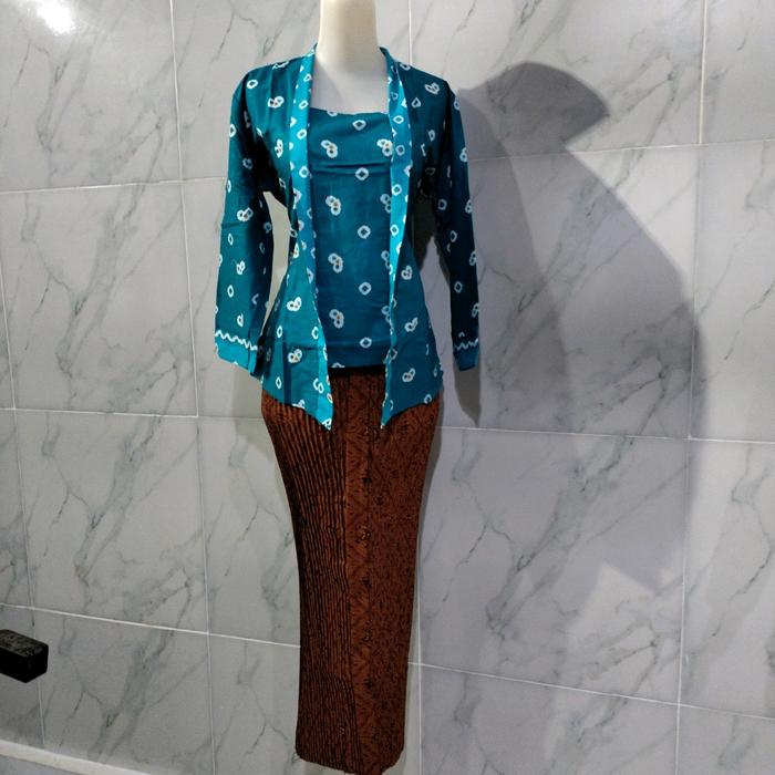Kebaya Kutubaru Jumputan +Bawahan Wanita Dewasa