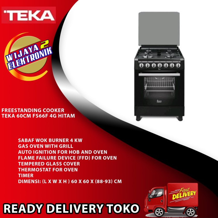 FREESTANDING COOKER TEKA 60CM FS66F 4G HITAM