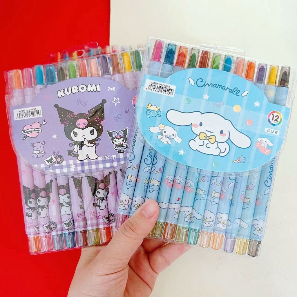 

Hotss Crayon Putar 12 Pcs Lucu Motif Sanrio / Krayon Putar Isi 12 Pcs Motif Sanrio / Rolling Pen