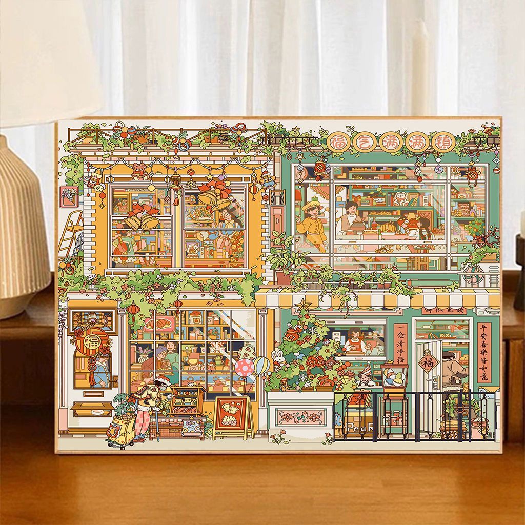 

Ready Stock (No Frame) Paint By Number 40X50Cm Lukisan Kanvas Diy Painting