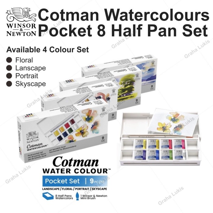 

Sale Winsor & Newton Cotman Watercolor / Cat Air 8 Half Pan Pocket Set