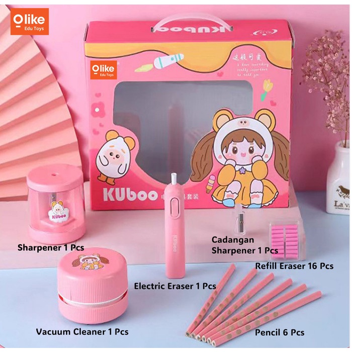 

Olike Electric Alat Tulis Pack / Set Alat Tulis Elektrik Rautan Penghapus Vacuum Pensil 26 In 1