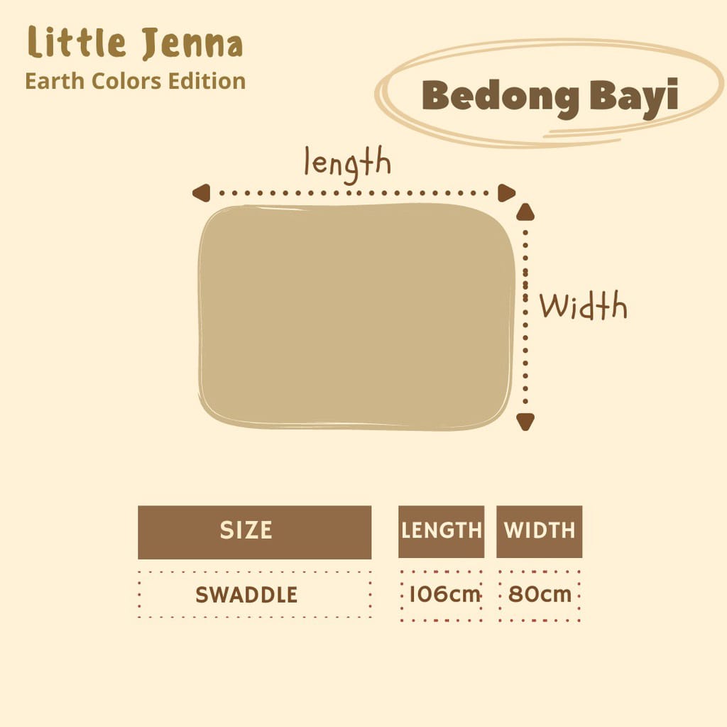Trending Little Jenna - Bedong Bayi Premium Newborn Swaddle 3In1 (1 Set Isi 3 Pcs) Earthtone Series