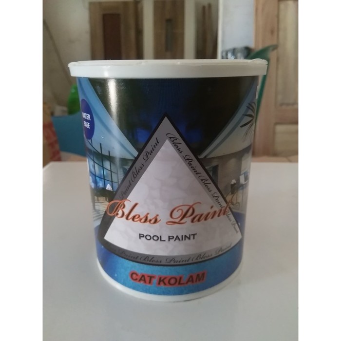 Flashshow Cat untuk kolam ikan kolam renang genteng talang merk Bless Paint Pool Pain 1kg Anti bocor