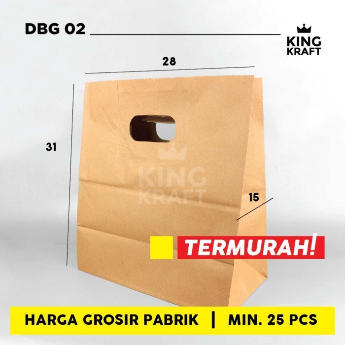 

Flashshow kantong belanja kertas shopping bag paper kraft 28x15x31 70gsm