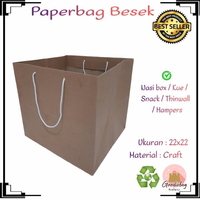

Flashshow Paperbag Coklat Polos/ Paperbag Besek/ Tas Belanja/ Besek (22x22)