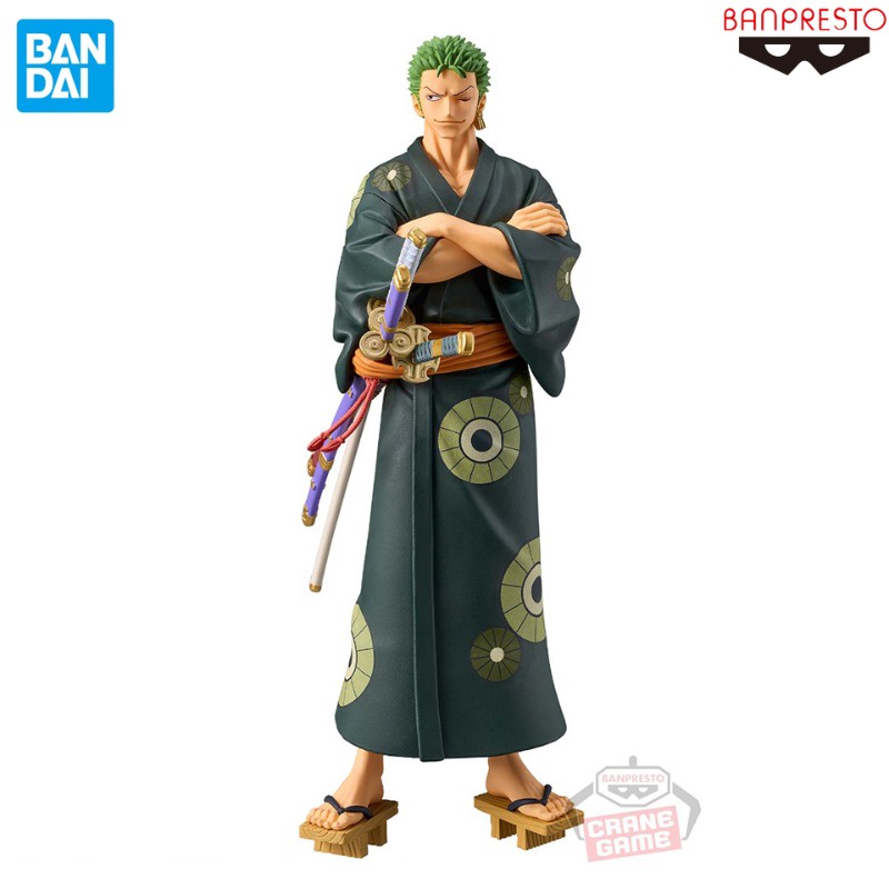 TAOCO Original Genuine Banpresto One Piece DXF Wanno Country 17cm Roronoa Zoro Model Toy Decoration 