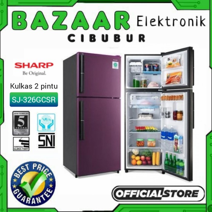 KULKAS 2 PINTU 256 LITER SJ-326GC-SR/SD / SJ326GC / SJ 326GC