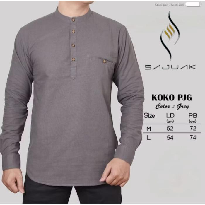 Baju Koko Panjang Sajuak Koko Panjang Baju Koko Pria Baju Muslim Pria