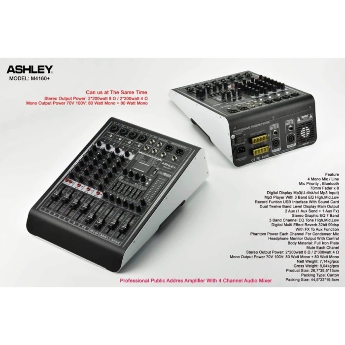 power mixer ashley m4160 power mikser m 4160 m4160+ m 4160 +bisa buat speaker masjid