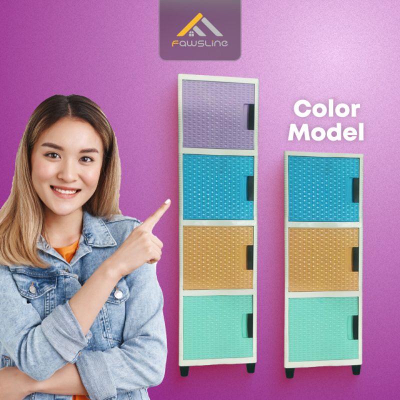 Promo  Lemari Plastik Susun 3 Pintu Swing Fawsline