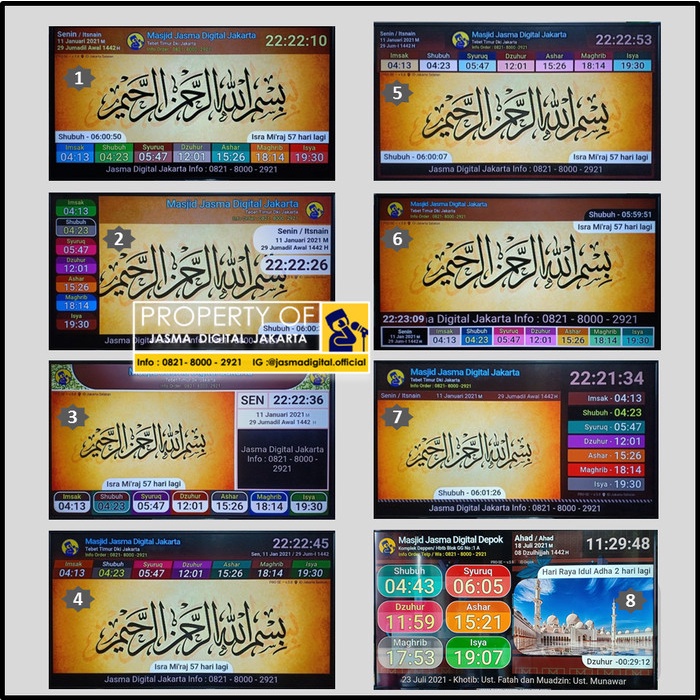 Jasma Versi Spesial Edition Jam Jadwal Waktu Sholat Masjid Tv Led