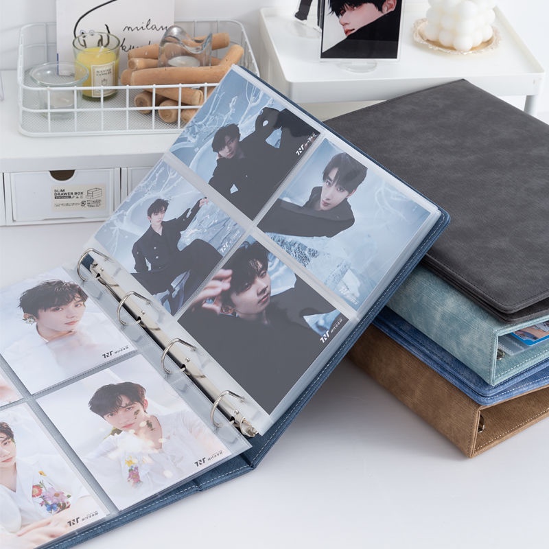 

Jeans Binder A4 Loose Leaf Photocard Collect Book D Ring 4hole Photo Card Holder Kpop Large Photo