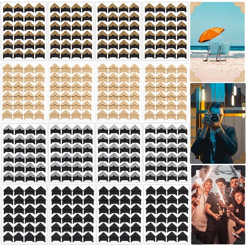 

24/240pcs DIY Photo Album Scrapbook Corner Sticker Photo Albums Kraft Paper Stickers for Photo