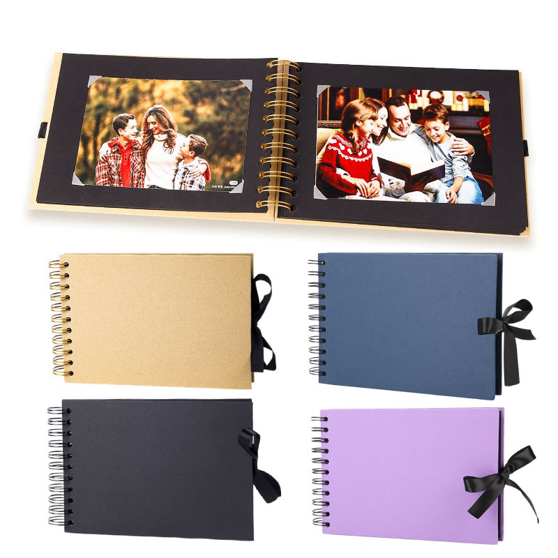 

DIY Memory Album 60 Page Black Craft Pages Baby growth Memory notebook Kraft Album For Wedding