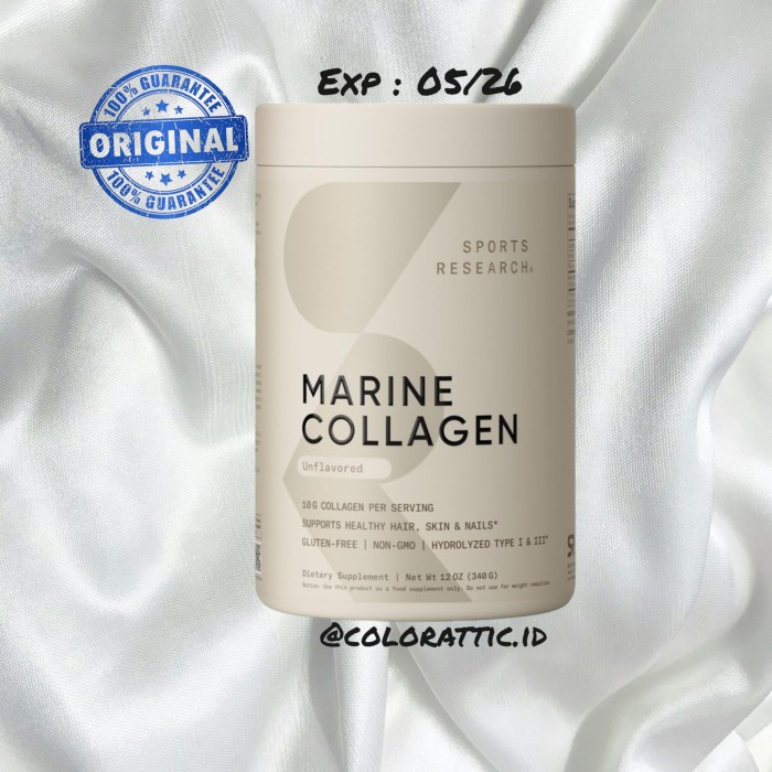 

TERBARU! Sports Research Marine Collagen Peptides Powder - Sourced From Wild-Caught Fish,