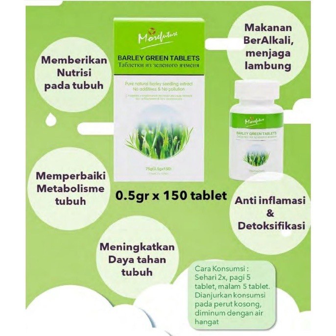 

HOT SALE! PROMO MOREFUTURE ORGANIC BARLEY GREEN TABLES