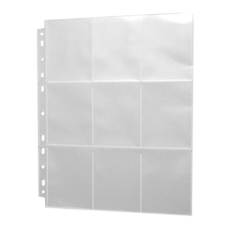 

9-Card Protector Sleeves Pocket Gaming Trading Card Album Pages Binder Sheets for Stickers Stamps