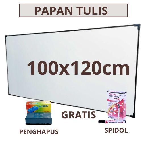 

terbaru !!! papan tulis whiteboard 100 x 120 cm free spidol dan penghapus ready