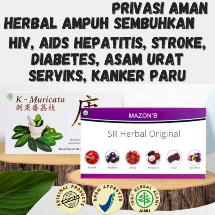 Obat Kanker Paru Diabetes Ginjal Asam Urat Ampuh Mazon B & K Muricata Obat Kanker Paru Diabetes