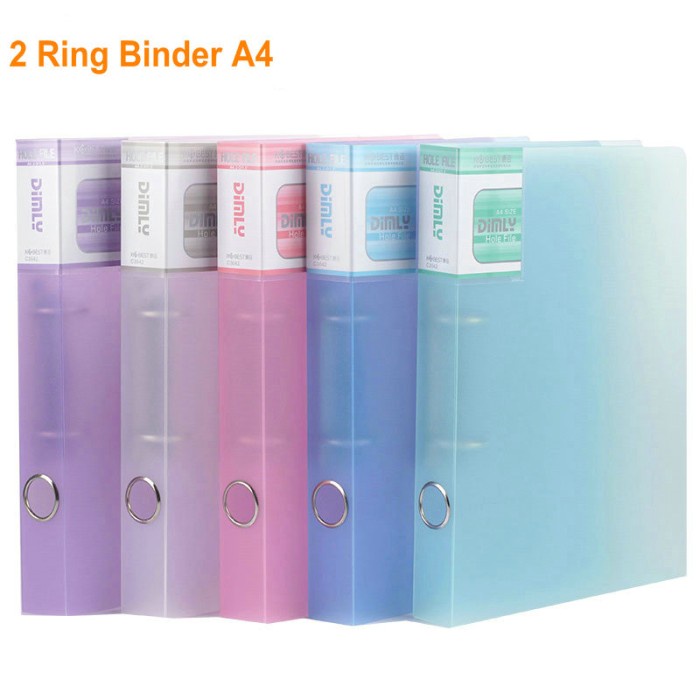 

Clear Colors Ring Binder A4 File Paper Organizer 2 Ring Binder Folder Kode 91