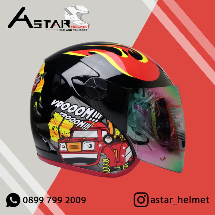 Product Laris Helm Shel Anak Truck Race / Hitam