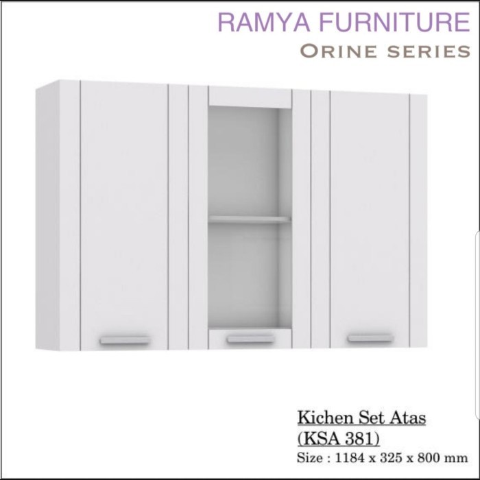Kitchen Set Lemari Dapur Atas Putih 3 Pintu Minimalis Kaca Bandung