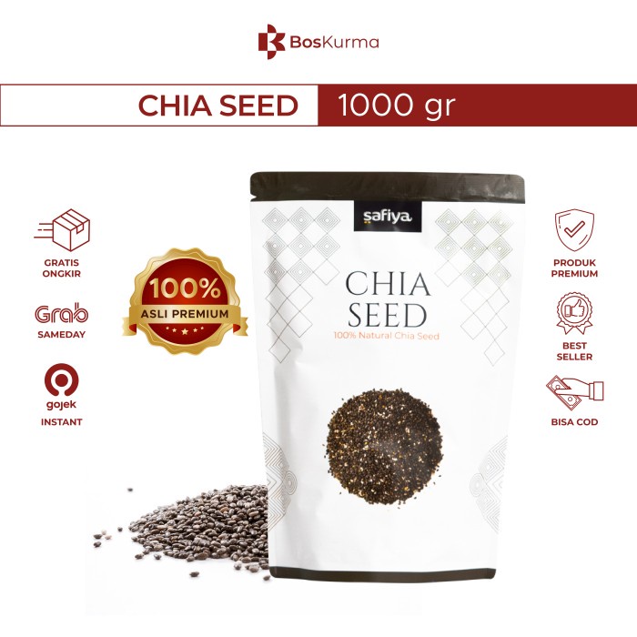 

Chia Seed Origanik Mexico 1 Kg Biji Chiajoy Premium