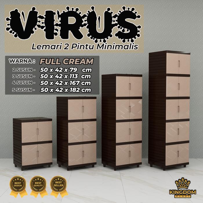 Lemari Plastik Susun 3 Susun 4 Minimalis Rak organizer Tempat Baju Buku Furniture