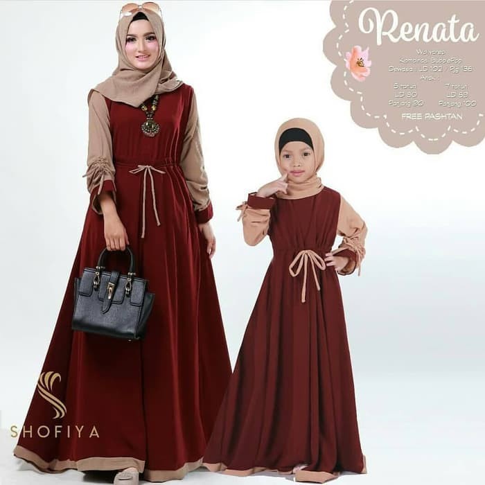 Gamis Couple Muslim / Renata Dress Couple Ibu Dan Anak