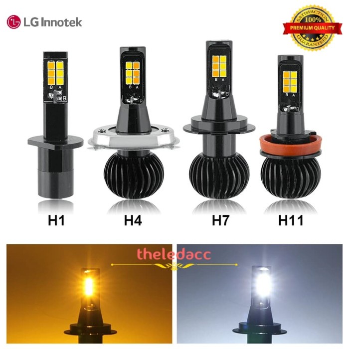 Terlaris Foglamp H11 H8 Lampu Kabut Led 2 Warna White Yellow Putih Kuning