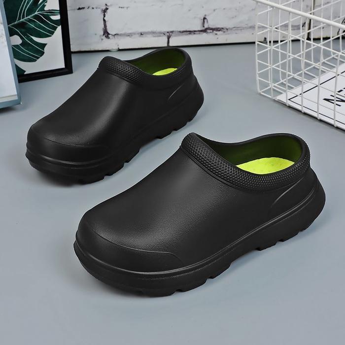 Sepatu Kerja Koki chef Pria Wanita Sepatu Kerja Dapur Hitam Sepatu Tahan Minyak Sepatu anti licin