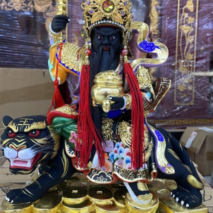 Patung Dewa Tiowansue/Hantankong/ Tio Guan Swee Kayu Taiwan 16 In