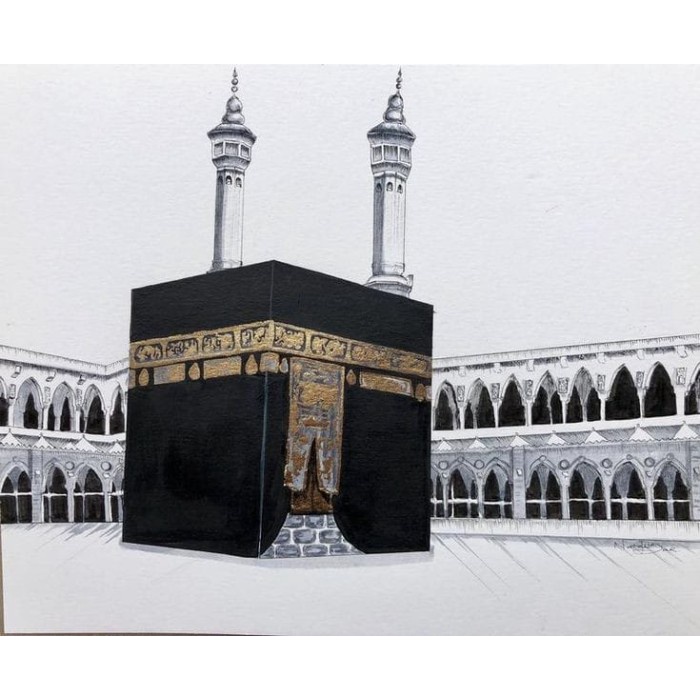 Lukisan Kanvas Kabah Mekah 80X80 Cm Rd