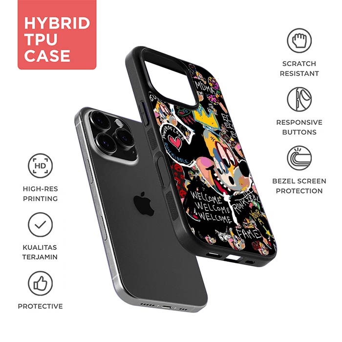 Softcase Hardcase Casing Custom iPhone 16 16e 15 14 13 12 11 XS XR X SE 8 7 Pro Max Plus Mini 2020 B