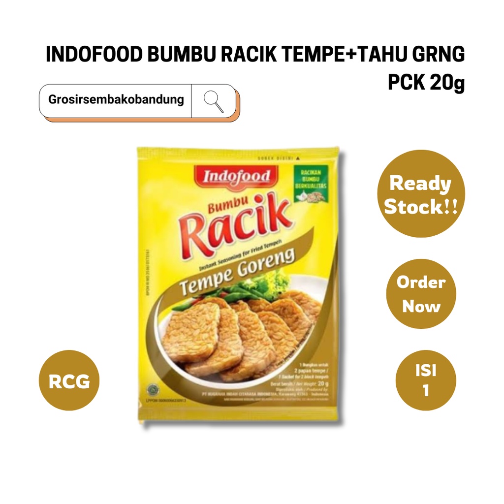 

INDOFOOD BUMBU RACIK TEMPE+TAHU GRNG PCK 20g - 1 RCG - Kota Bandung
