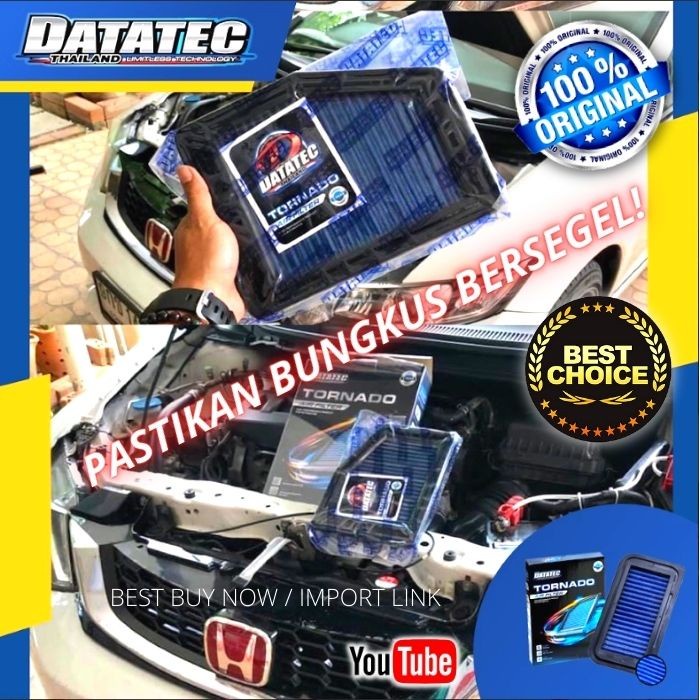Datatec Tornado car air filter racing saringan udara mesin equally K&N