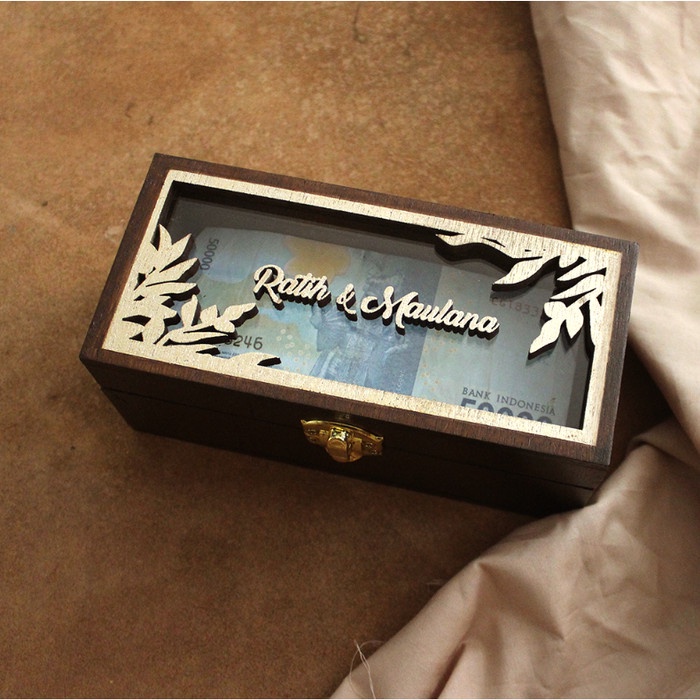 Terlaris KOTAK UANG MAHAR KAYU RUSTIC / KOTAK MAHAR UANG ACRYLIC SALE