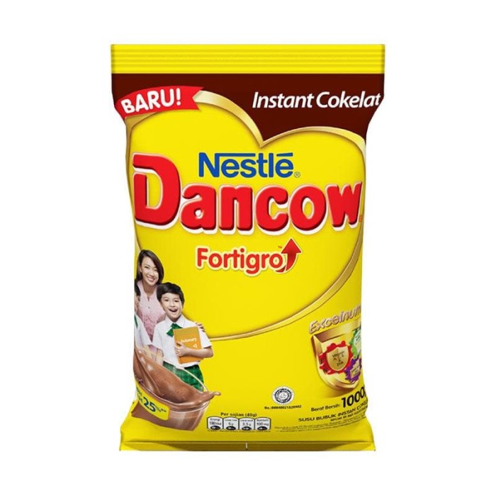 DANCOW SUSU COKELAT FORTIGRO REFILL 1000GR