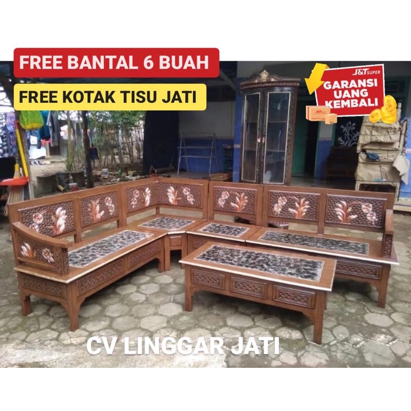 Mentah - Kursi Sudut Ruang Tamu Modern Promo Kembang jati