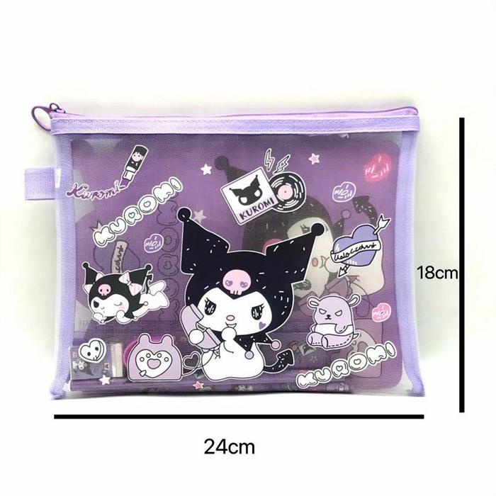 

Pouch Study Set Stationary Sanrio Set Peralatan Alat Tulis Sekolah Kantor Set Memo Pensil Kuromi