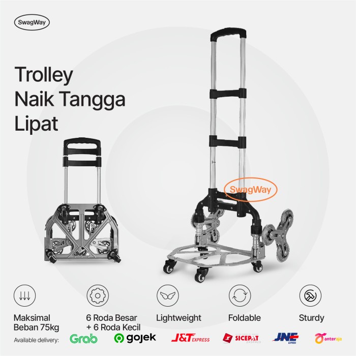 Trolly Roda Dorong Troli Lipat Ringan Troli Tangga Angkut Barang