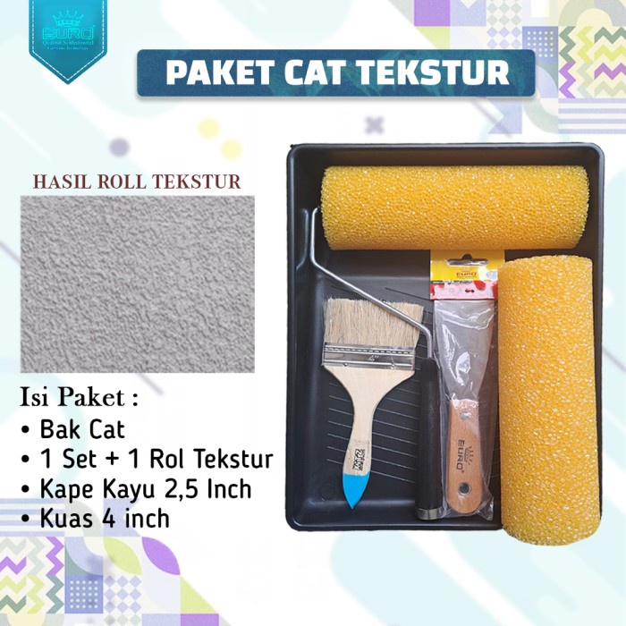 PROMO Roll Cat Tekstur Motif Kamprot 9 in Texture roller - Paket Cat Kamprol