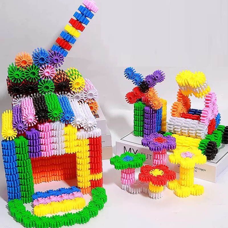 new product haha toy 128pcs diy gear puzzle balok susun mainan edukasi anak building block gears