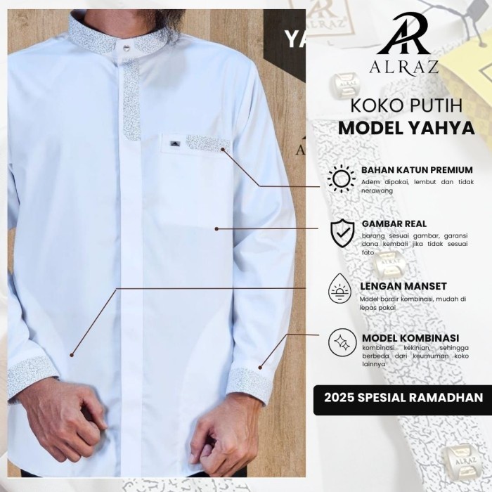 Baju Koko / Kurta Pakistan Al Raz Alraz Kombinasi Pria Premium